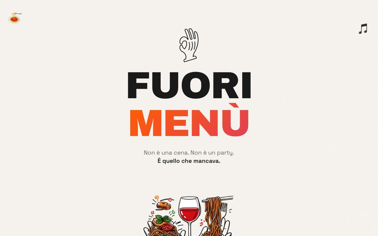 Home page di FuoriMenù con il logo grande